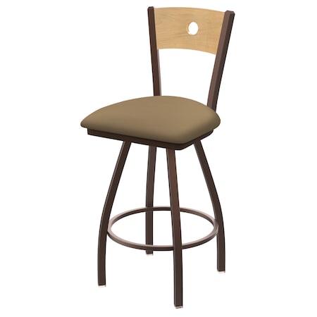 Holland Bar Stool Co 25" Swivel Counter Stool, Brnz Finish, Nat Back, Canter Sand Seat X830